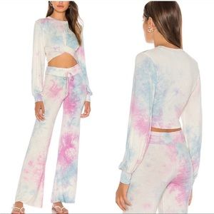 Beach Riot Toe Dye Marley Top & Lounge Pant Large NWT